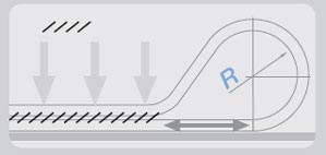 Gliding lower run on cable carrier