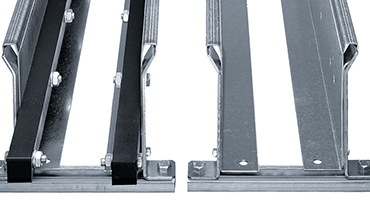 cable carrier with steel guide troughs