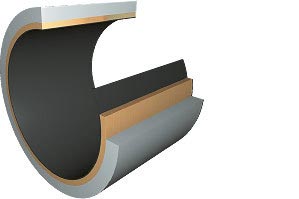 Metallic plain bearing with PTFE liner