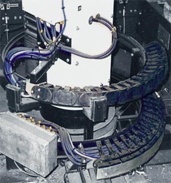 TwisterChain cable carrier in spiralling application