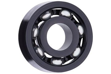 xiros® radial deep groove ball bearing, xirodur S180, glass balls, cage made of PA, mm