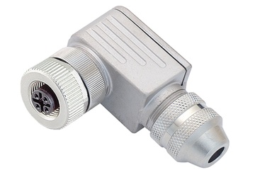 Binder M12-A angle socket, 6.0-8.0mm, shielded, 99 1436 822 05, 99 1430 822 04, screw terminal, IP67, UL