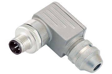 Binder M12-A angular connector, 6.0-8.0mm, shielded, 99 1429 822 04, 99 1437 822 05, screw terminal, IP67, UL