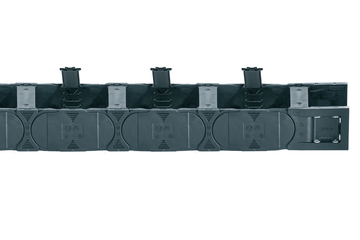 Series E4.48L, energy chain with crossbars every link, crossbars openable in the inner and outer radius from both sides
