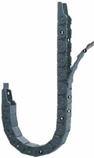 Igus 2680-10-150-0 Energy Chain Cable Carrier 2ft Chain Length 3.94 Inner Width 5.91 Bend Radius Hinge-Open Tube 1.26 Max Cable Diameter 1.38 Inner Height Polymer 