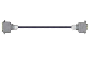 Han 6B Connector housing (pin) to Han 6B Connector housing (socket), Single locking lever on both sides, straight, PUR 10 x d