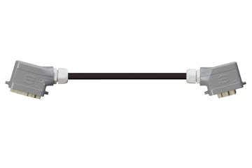 Han 6B Connector housing (pin) to Han 6B Connector housing (socket), Single locking lever on both sides, angled, iguPUR