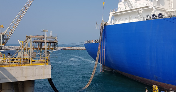 Floating storage unit in LNG terminal