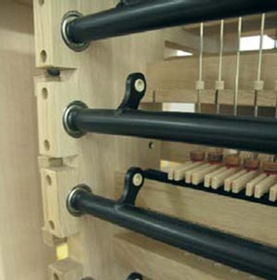 Plastic bushings in pipe organ
