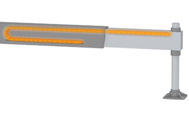 igus® e- chain® for the safe guidance of hydraulic cables on the supports