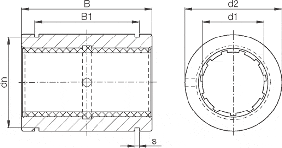 DryLin® R Stainless Steel 303 linear bearing drawing