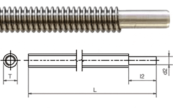 Trapezoidal threaded spindle with pin