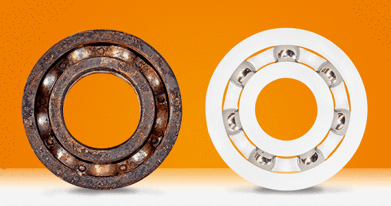 Plastic ball bearings are rust-free