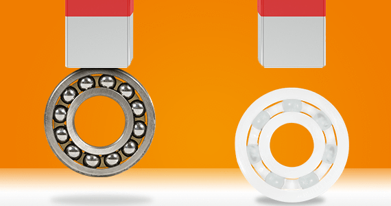 Plastic ball bearings are non-magnetic and current-insulated