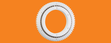 Slewing ring ball bearings with toothed outer drive ring