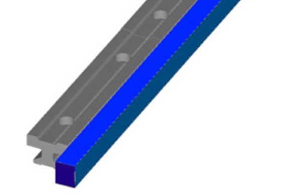 DryLin® aluminum rails butted against straight edge