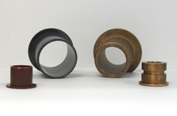 thin-walled plastic bearing vs. thick-walled bronze bushing